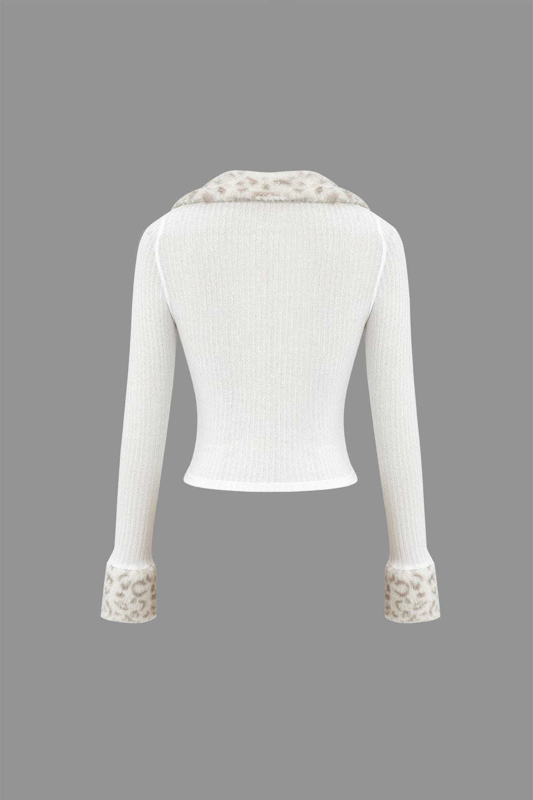 Pull zippé garni de fausse fourrure
