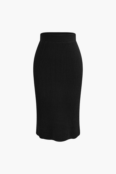 Ensemble pull à col en V et jupe