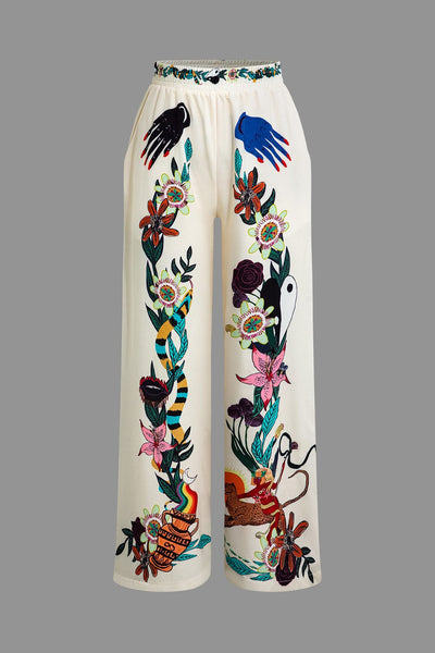 Ensemble pantalon imprimé floral