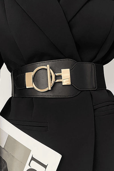 Ceinture large en cuir effet corset