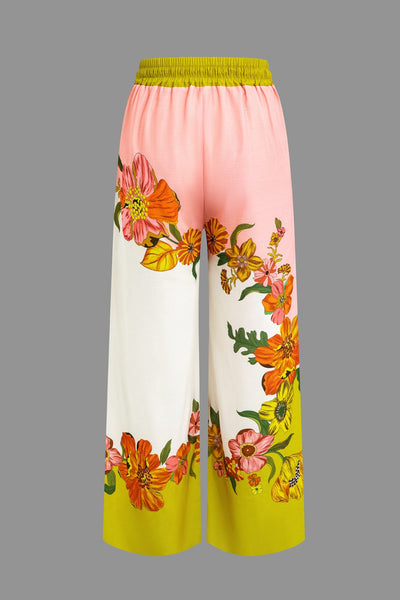 Pantalon à imprimé floral