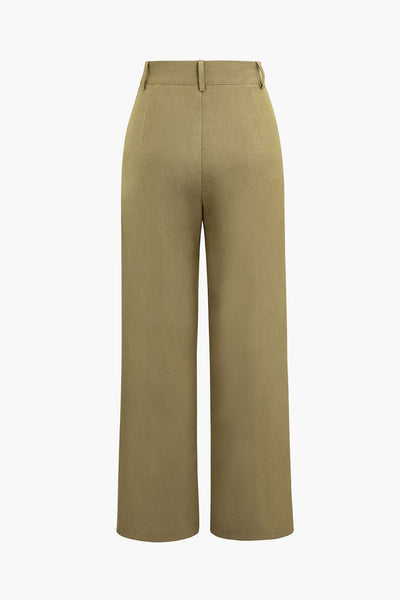 Pantalon de tailleur droit drapé