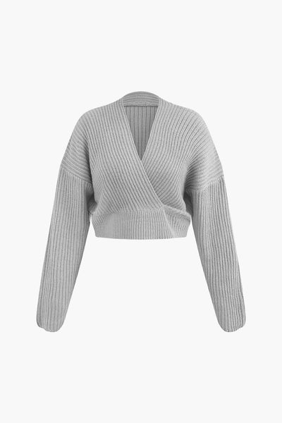 Ensemble pull à col en V et jupe