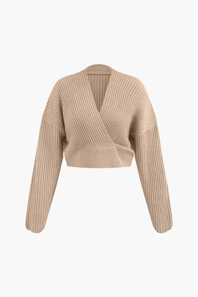 Ensemble pull à col en V et jupe