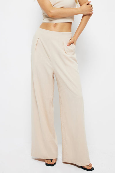 Pantalon large à plis de base
