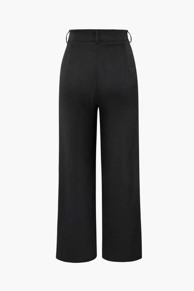 Pantalon de tailleur droit drapé