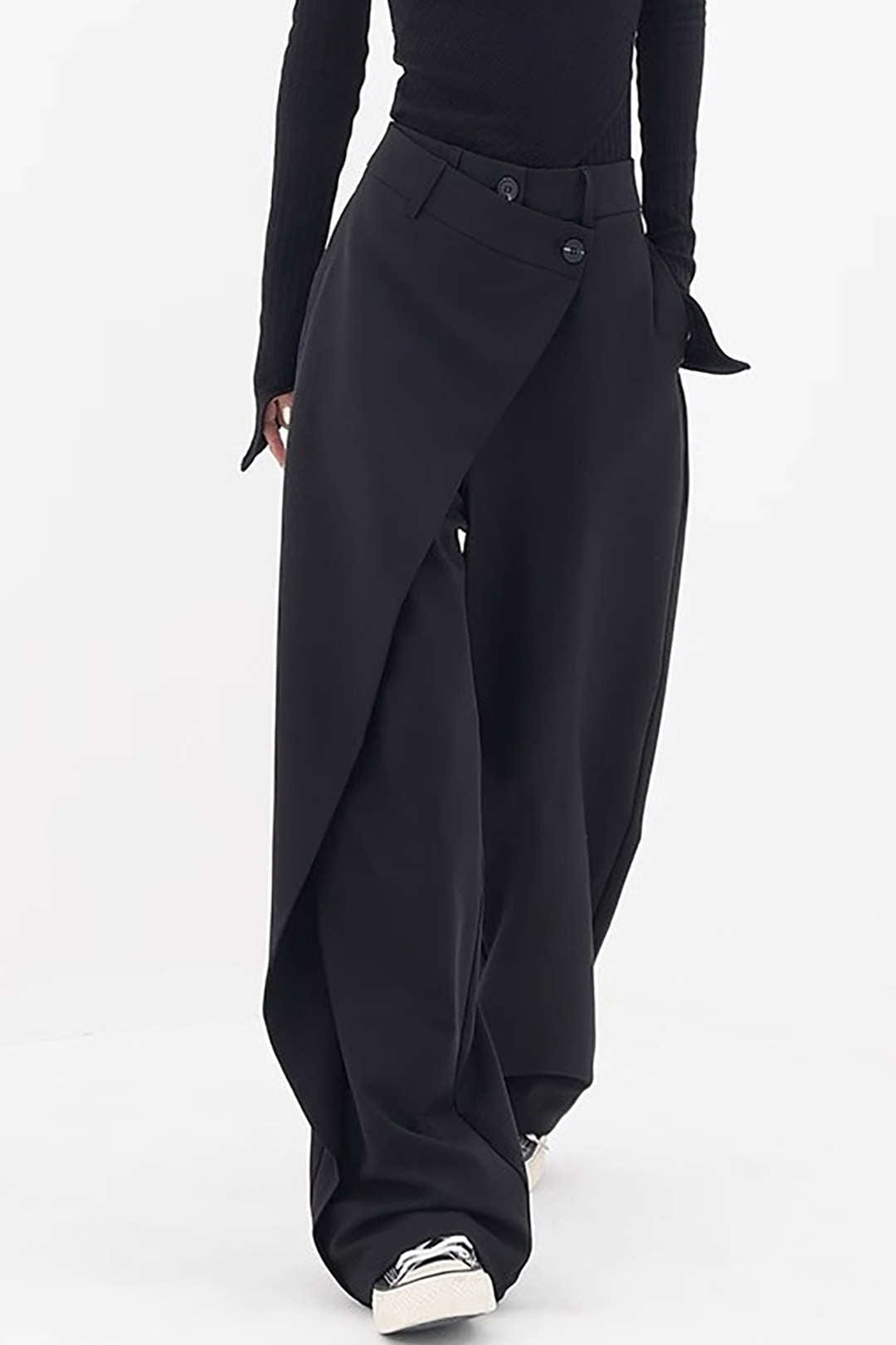 Pantalon de tailleur droit drapé