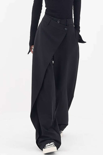 Pantalon de tailleur droit drapé