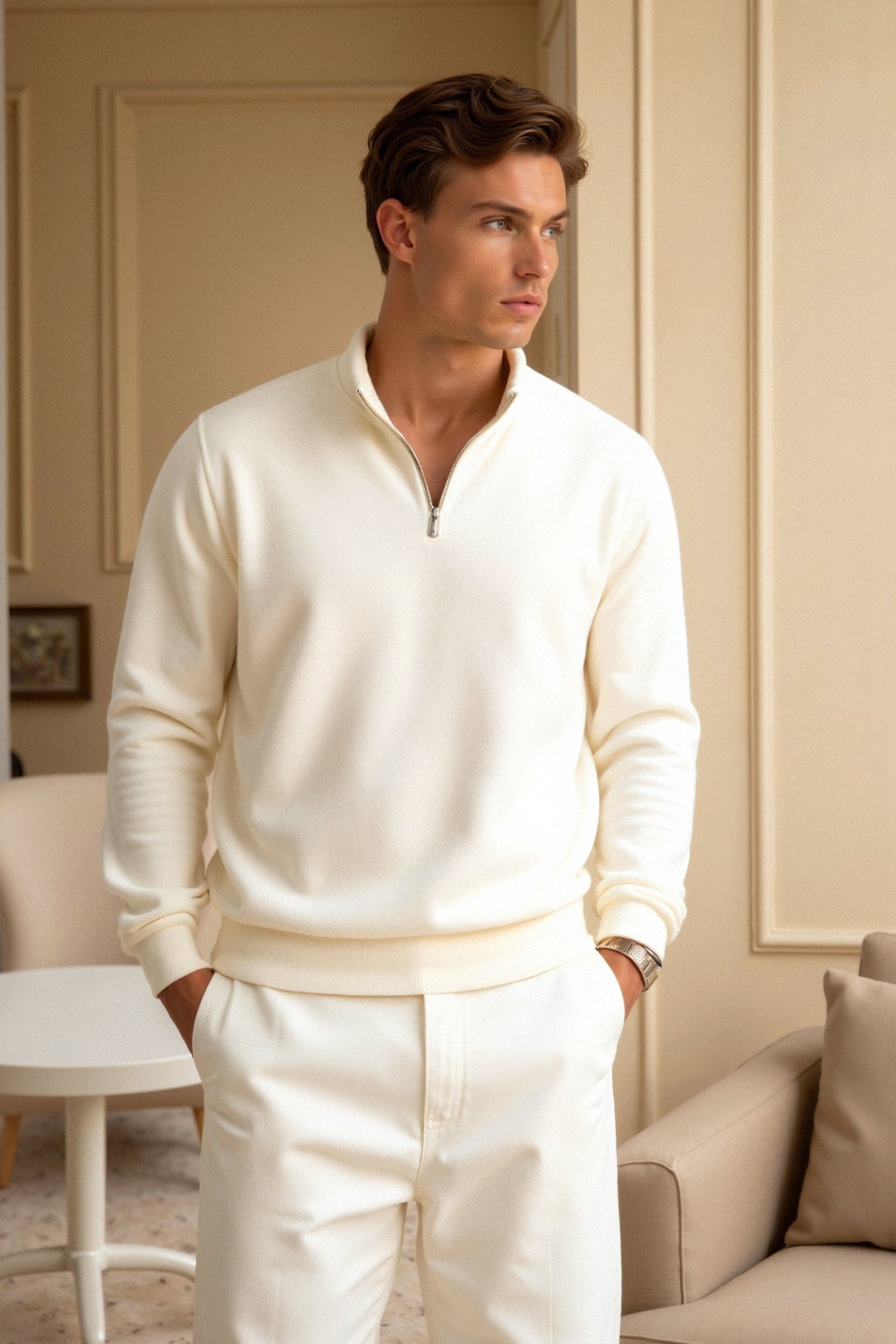 Old Money Zip Up Sweater