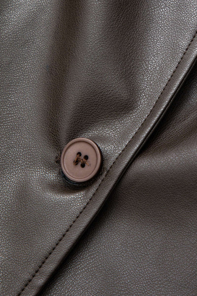 Manteau en Similicuir Ceinturé, Élégant et Oversize pour le Travail