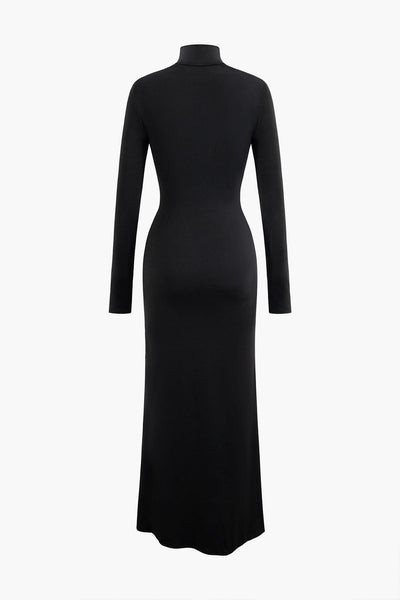Robe longue à col roulé