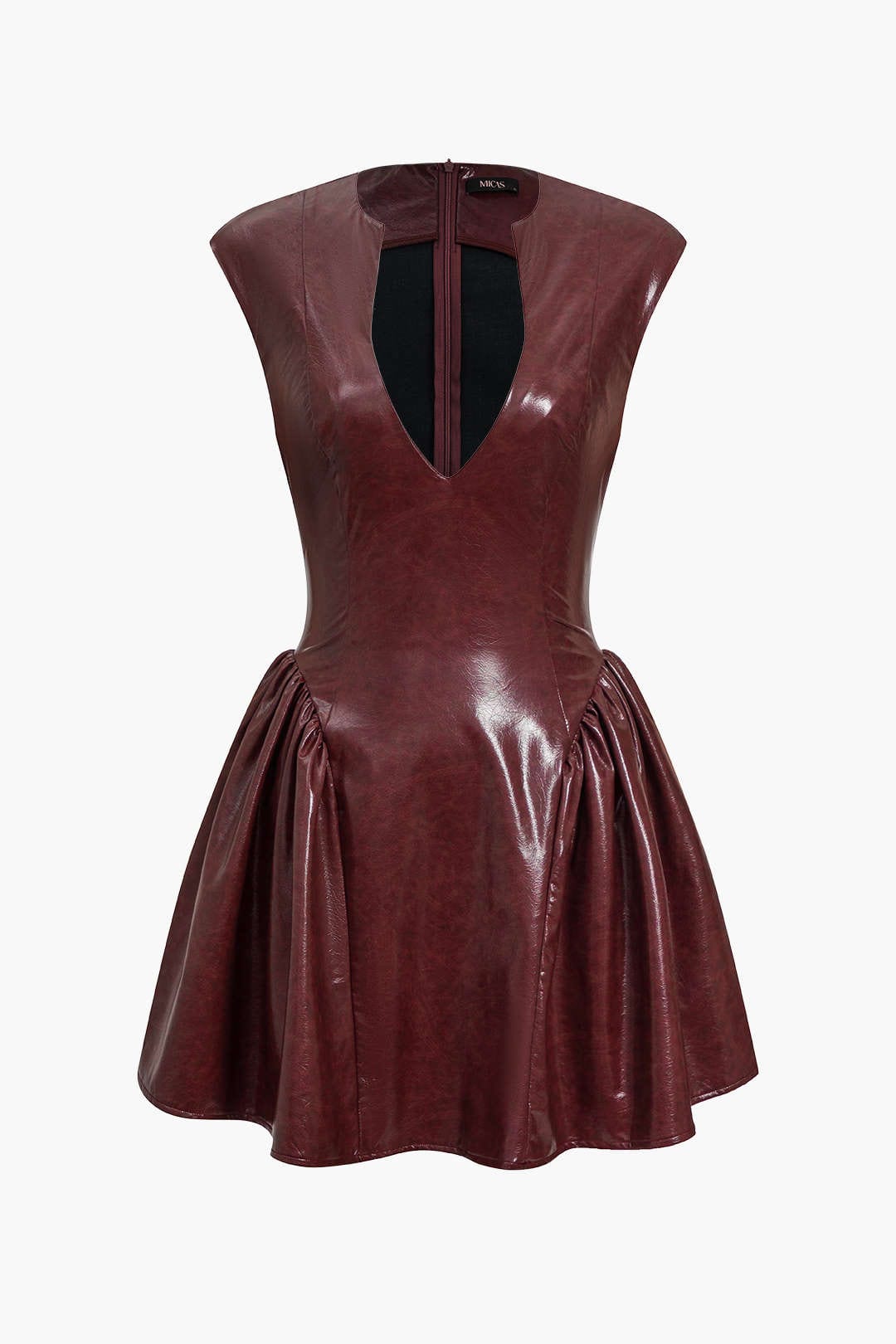 Mini robe froncée à col V