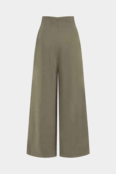Pantalon large plissé asymétrique