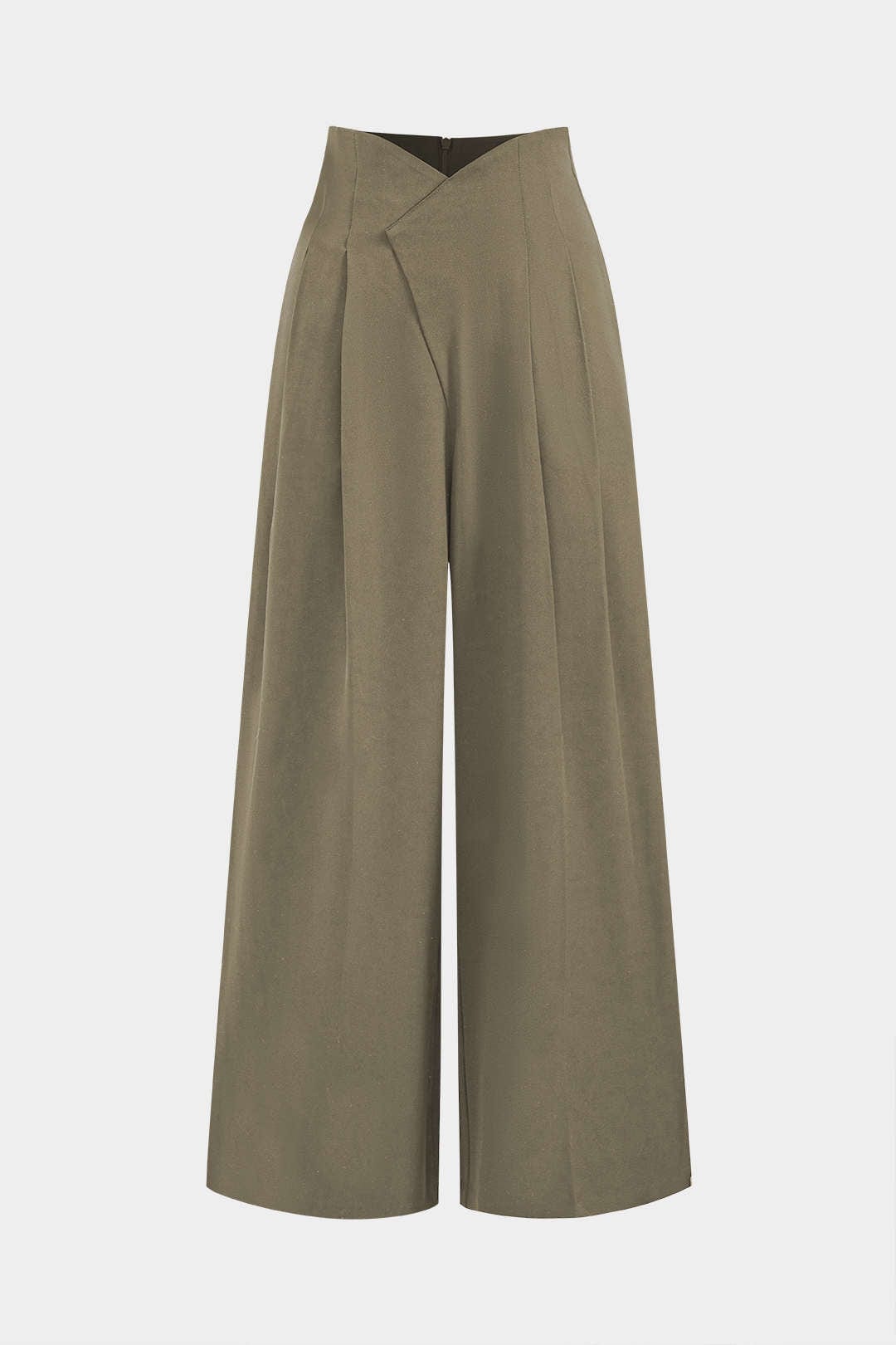 Pantalon large plissé asymétrique