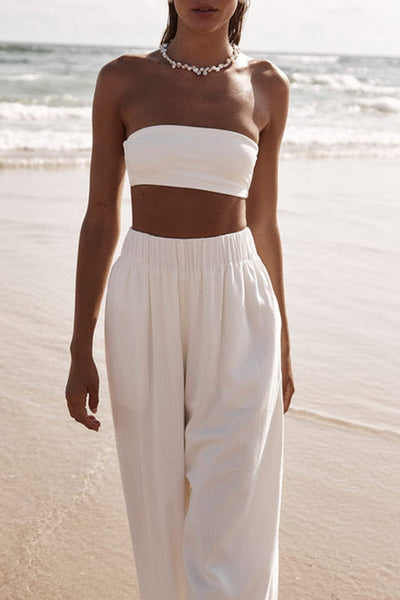 Pantalon large solide