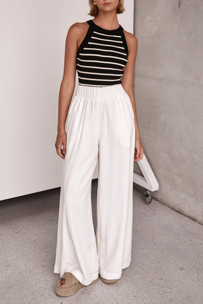 Pantalon large solide