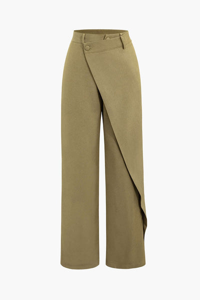 Pantalon de tailleur droit drapé