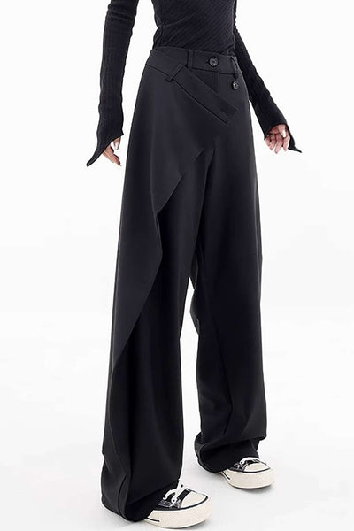Pantalon de tailleur droit drapé