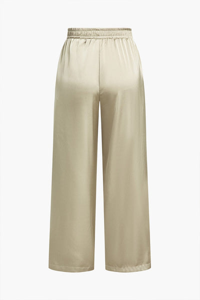 Pantalon taille haute à paillettes