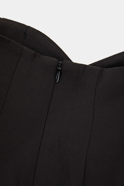 Pantalon large plissé asymétrique