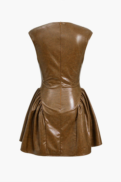Mini robe froncée à col V