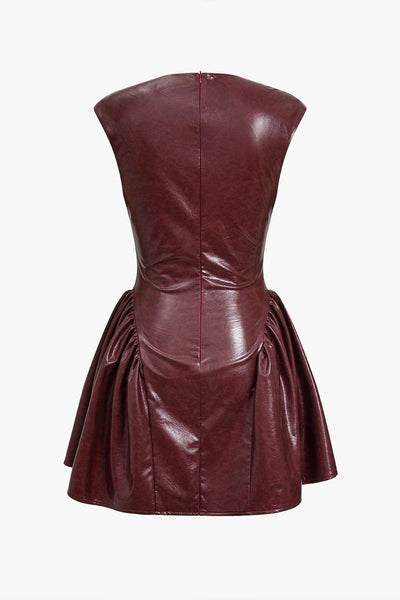 Mini robe froncée à col V