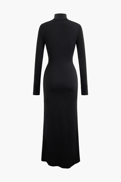 Robe longue à col roulé
