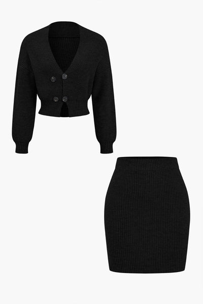 Ensemble Top et Minijupe col V