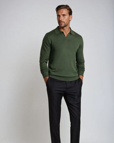 Men's Long Sleeve Polo Shirts-2