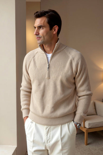 Old Money Half Zip Sweater