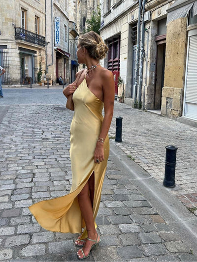 Robe de chambre satiné dos nu