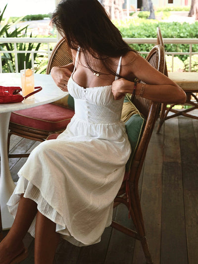 Robe midi à ourlet volant Cami uni