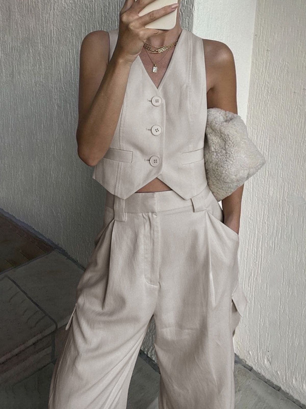Gilet en coton mélangé