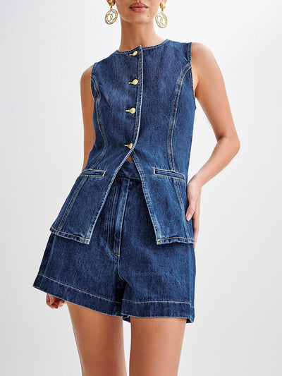 Ensemble haut et short en jeans