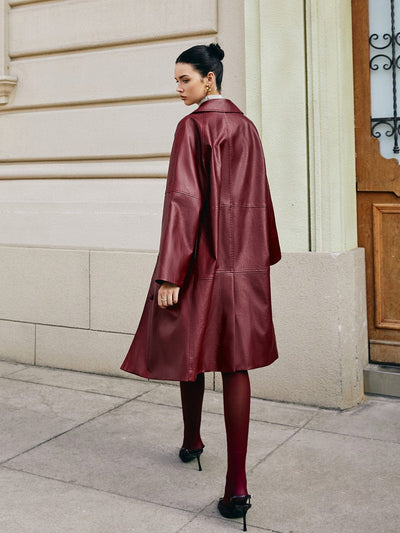 Vestes longues vintage faux cuir