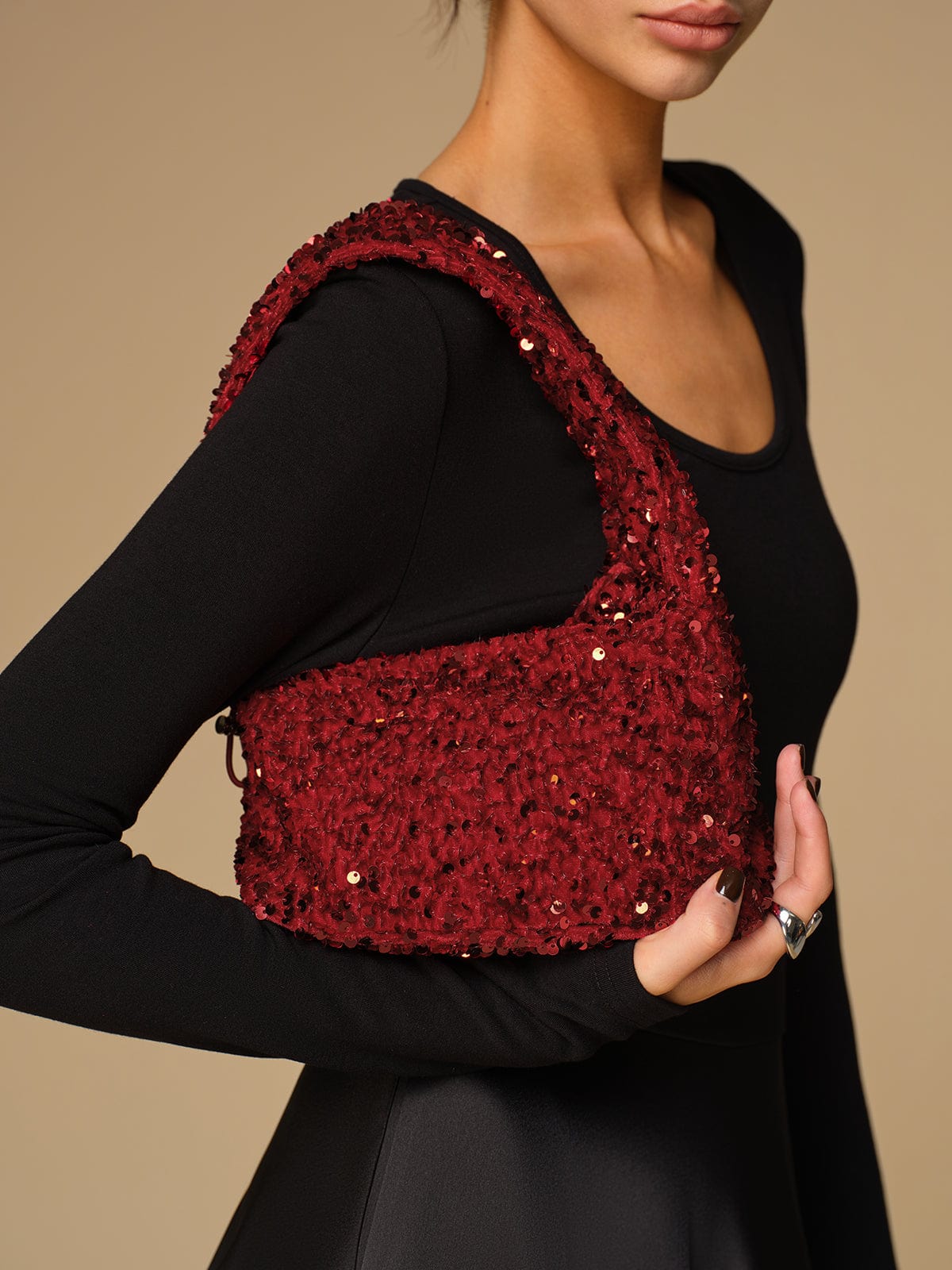 Sac en velours à paillettes