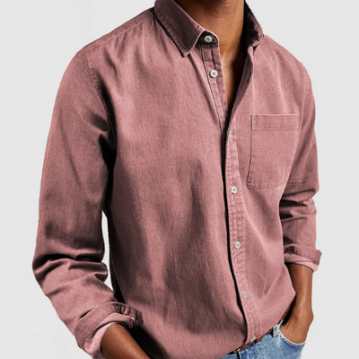 Casual Cotton Blend Denim Shirt