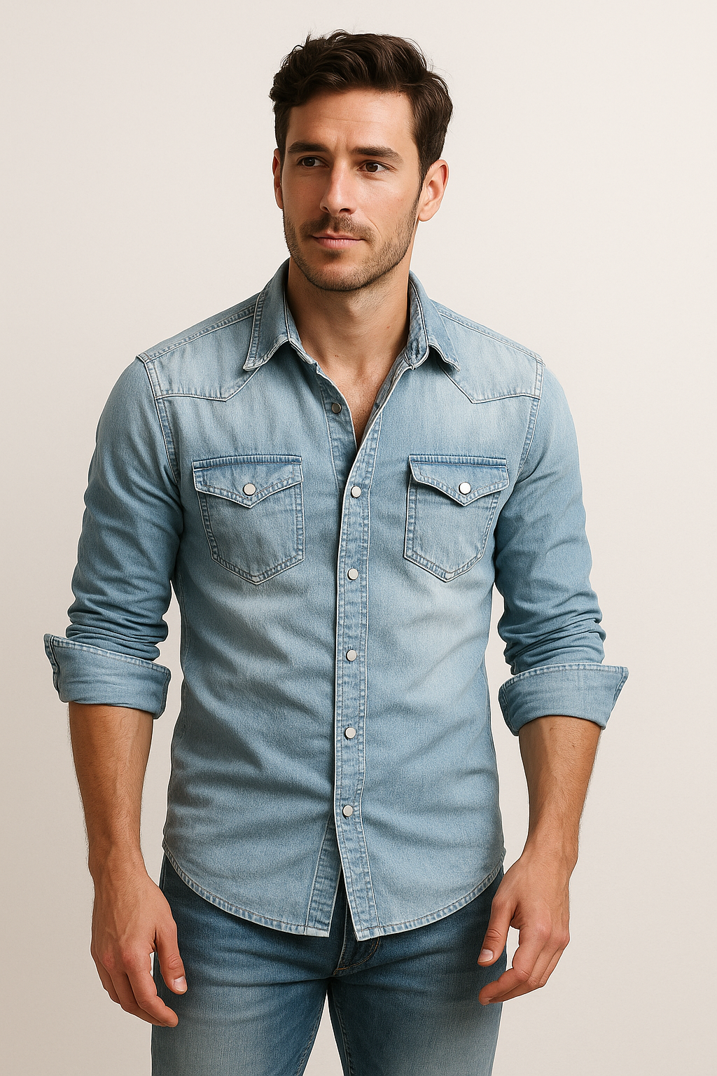 Classic Casual Denim Shirt for Men