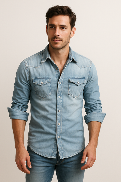 Classic Casual Denim Shirt for Men
