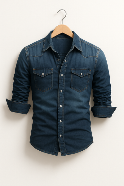 Classic Casual Denim Shirt for Men