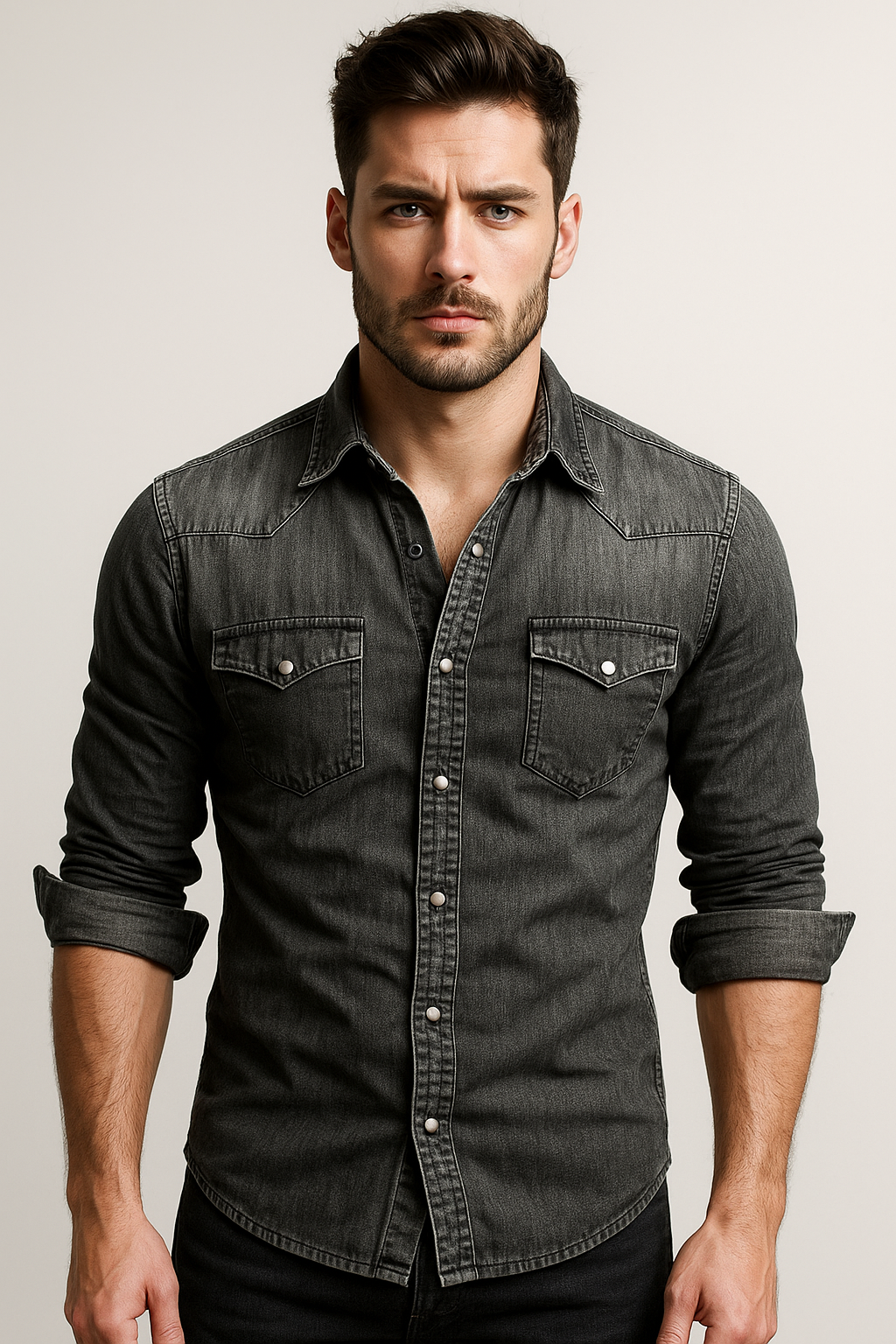 Classic Casual Denim Shirt for Men
