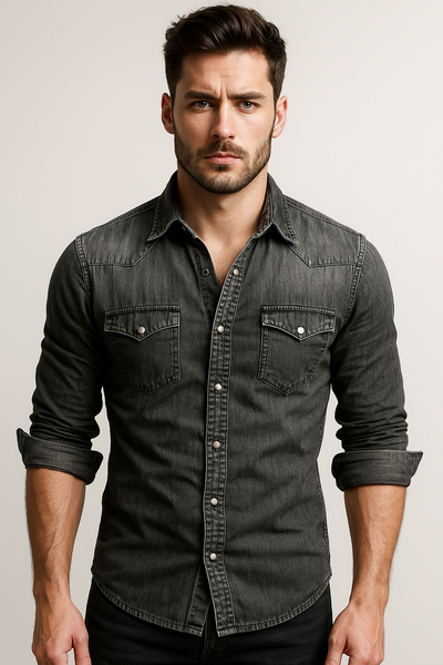 Classic Casual Denim Shirt for Men