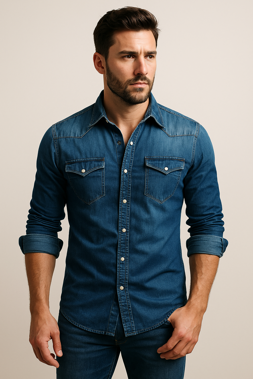 Classic Casual Denim Shirt for Men
