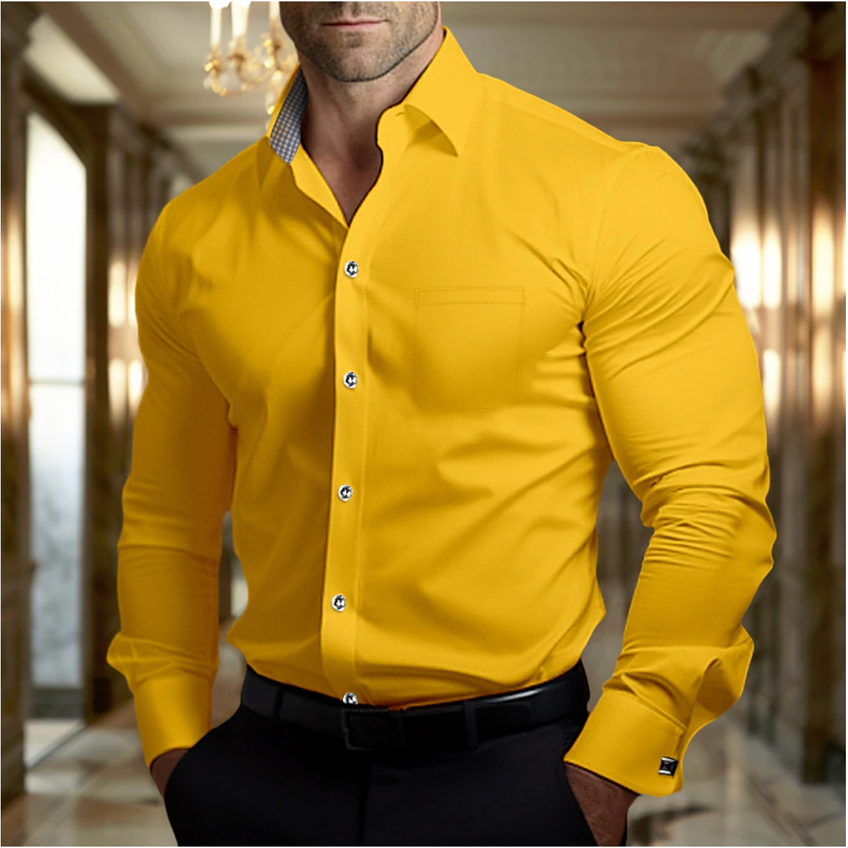 Elegant Breathable Cotton Dress Shirt