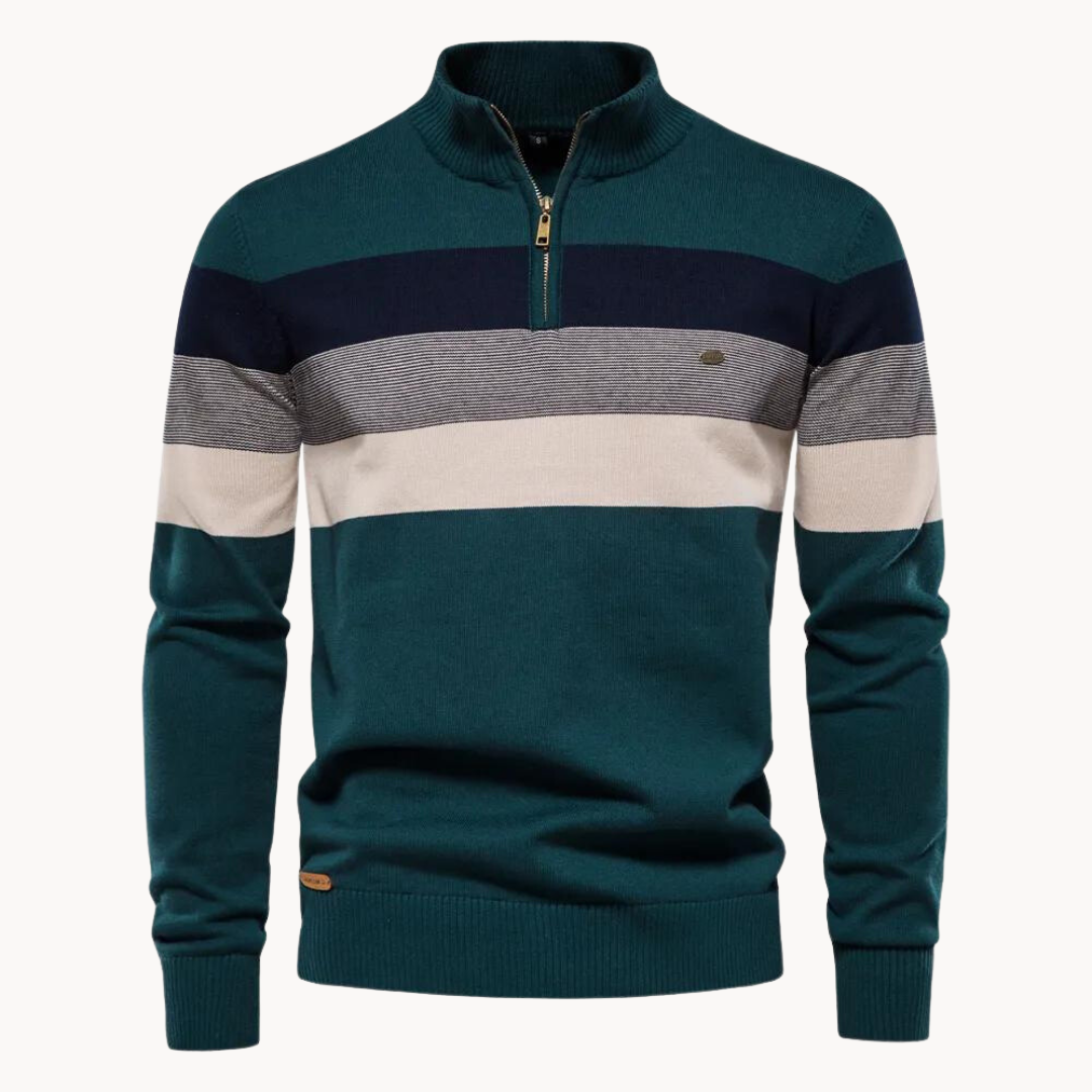 Men's Cotton Blend Quarter-Zip Sweater