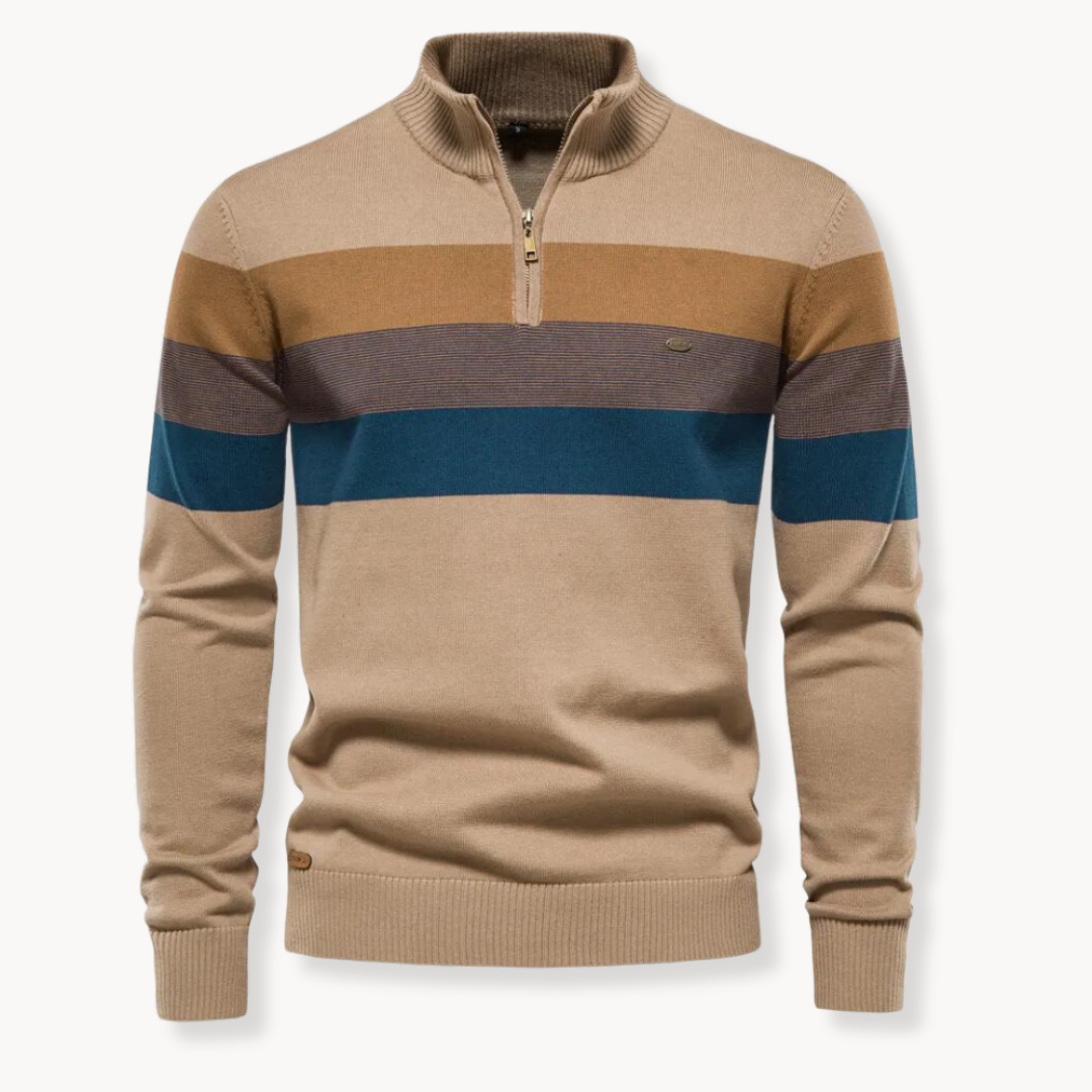 Men's Cotton Blend Quarter-Zip Sweater