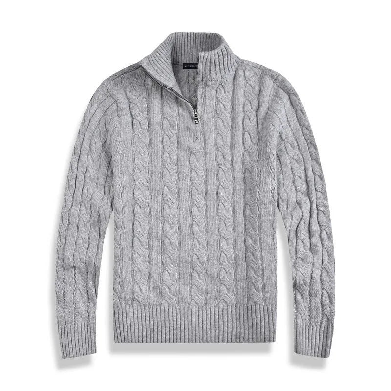 Elegant Cotton Half-Zip Sweater