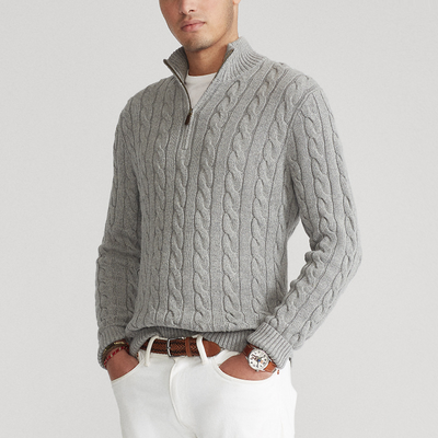 Elegant Cotton Half-Zip Sweater
