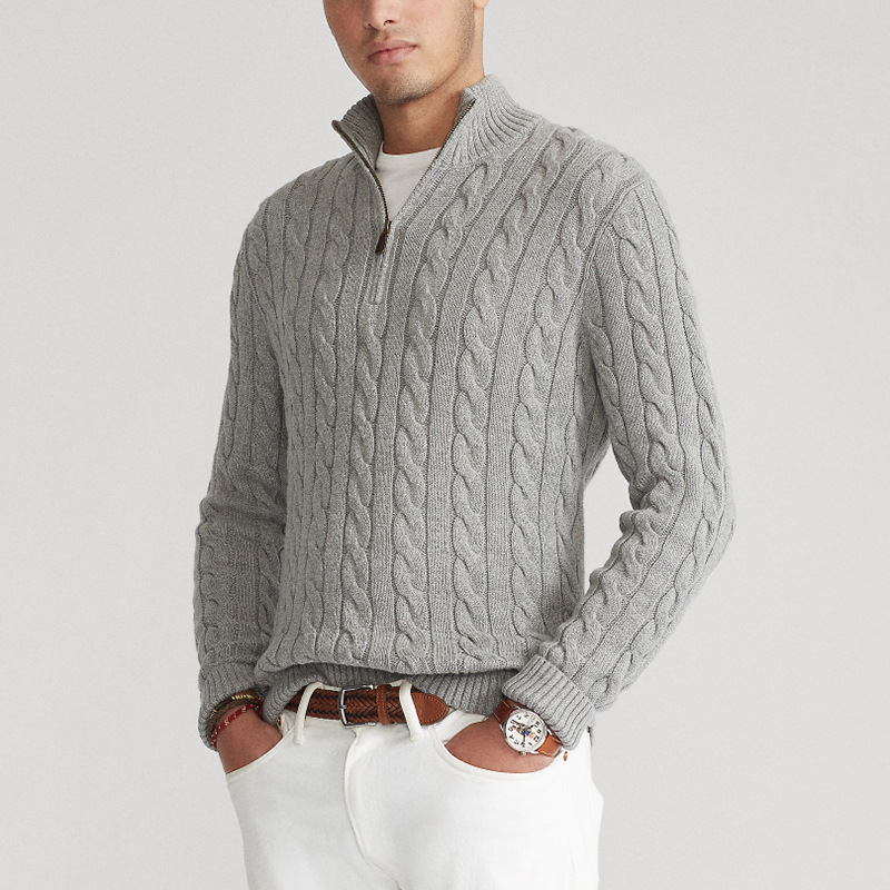 Elegant Cotton Half-Zip Sweater