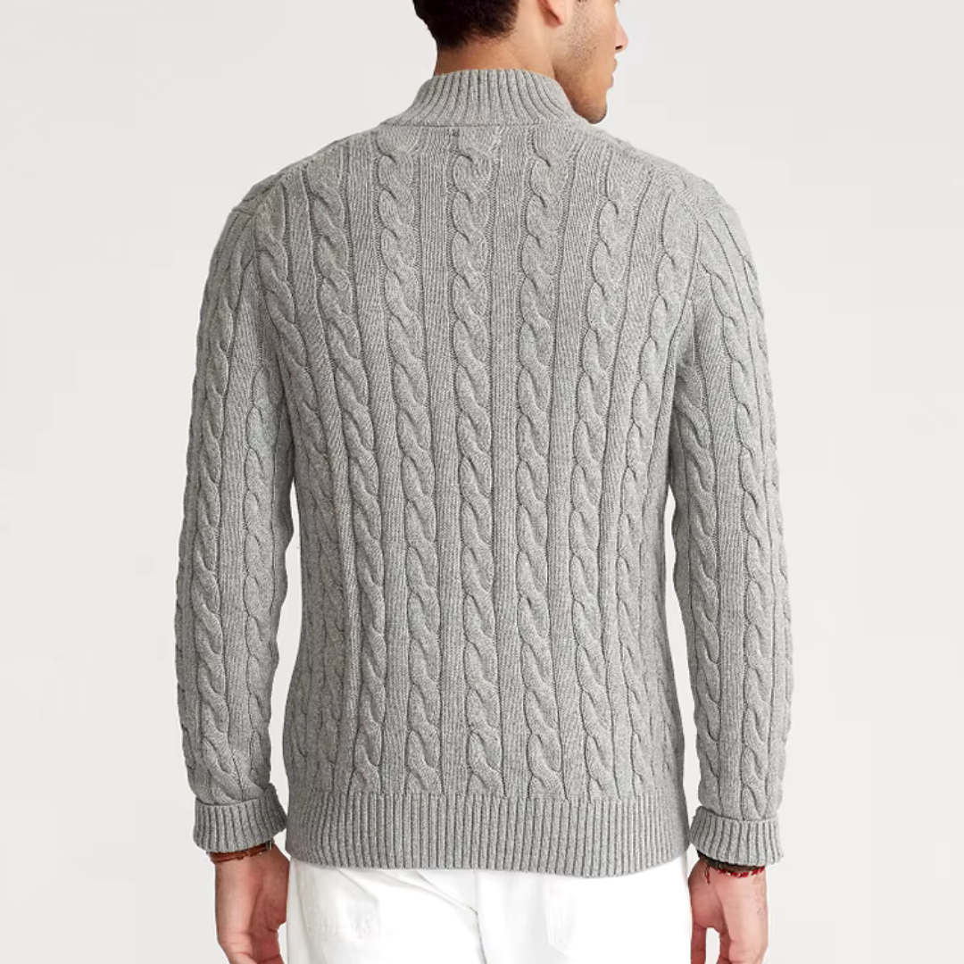 Elegant Cotton Half-Zip Sweater